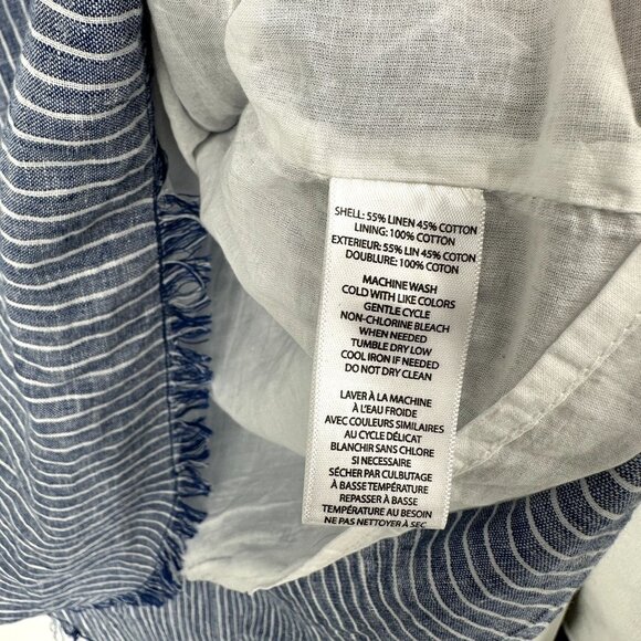 Beachlunchlounge Blue stripe Dress size Medium Linen‎ Blend - Picture 6 of 7